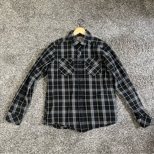Black Plaid Button-Up Shirt